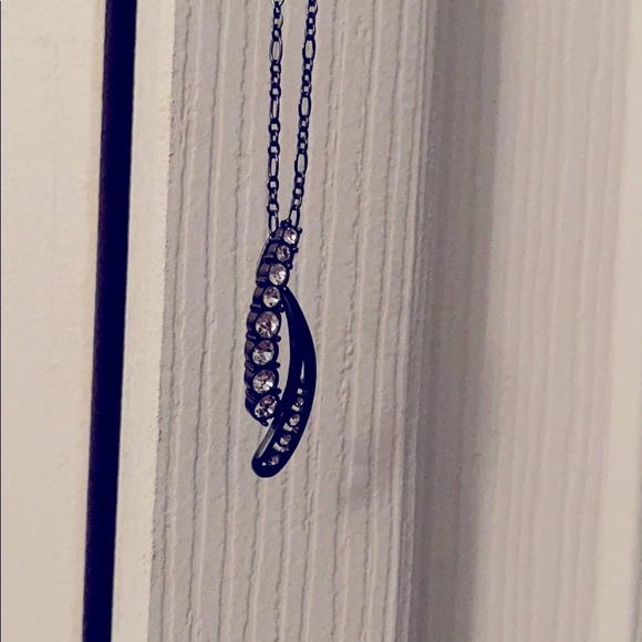 Fifth Avenue Dark Grey Metallic Necklace - Picture 2 of 3